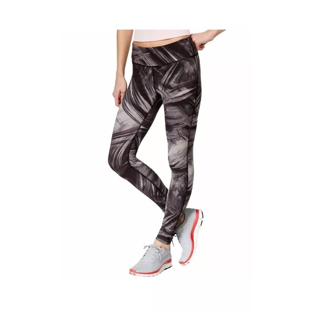Ideology Womens Printed Charcoal Workout Leggings Bottom Size XS NWT $49.50